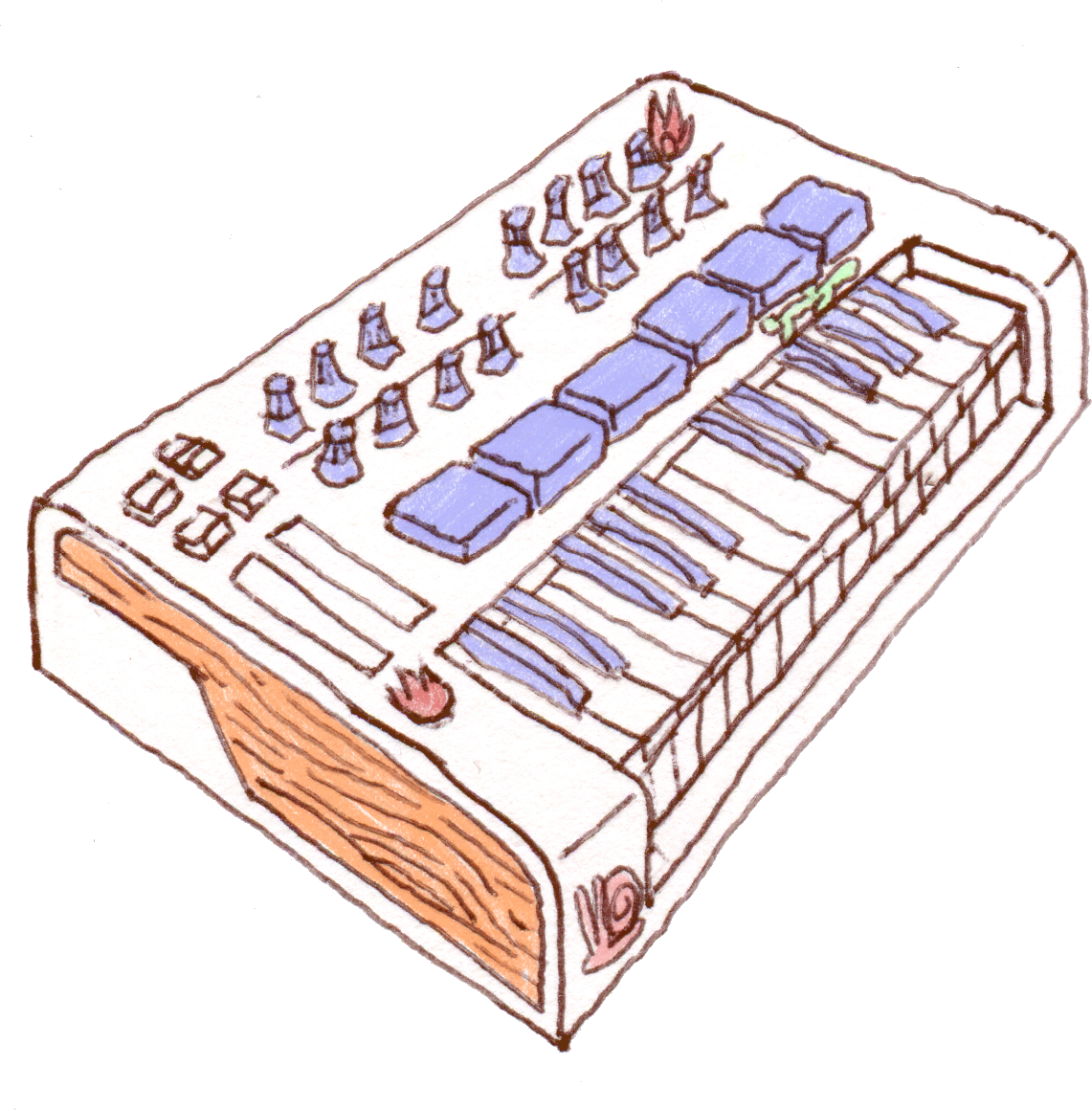 dessin d'un piano midi