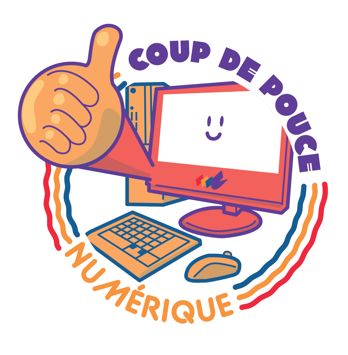 logo de Coup de Pouce Numérique représentant un ordinateur montrant son pouce